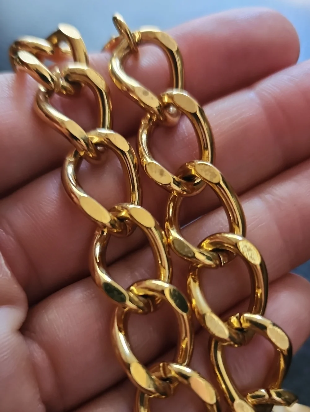 VTG Napier Gold Link Chain Necklace with Decorative Links